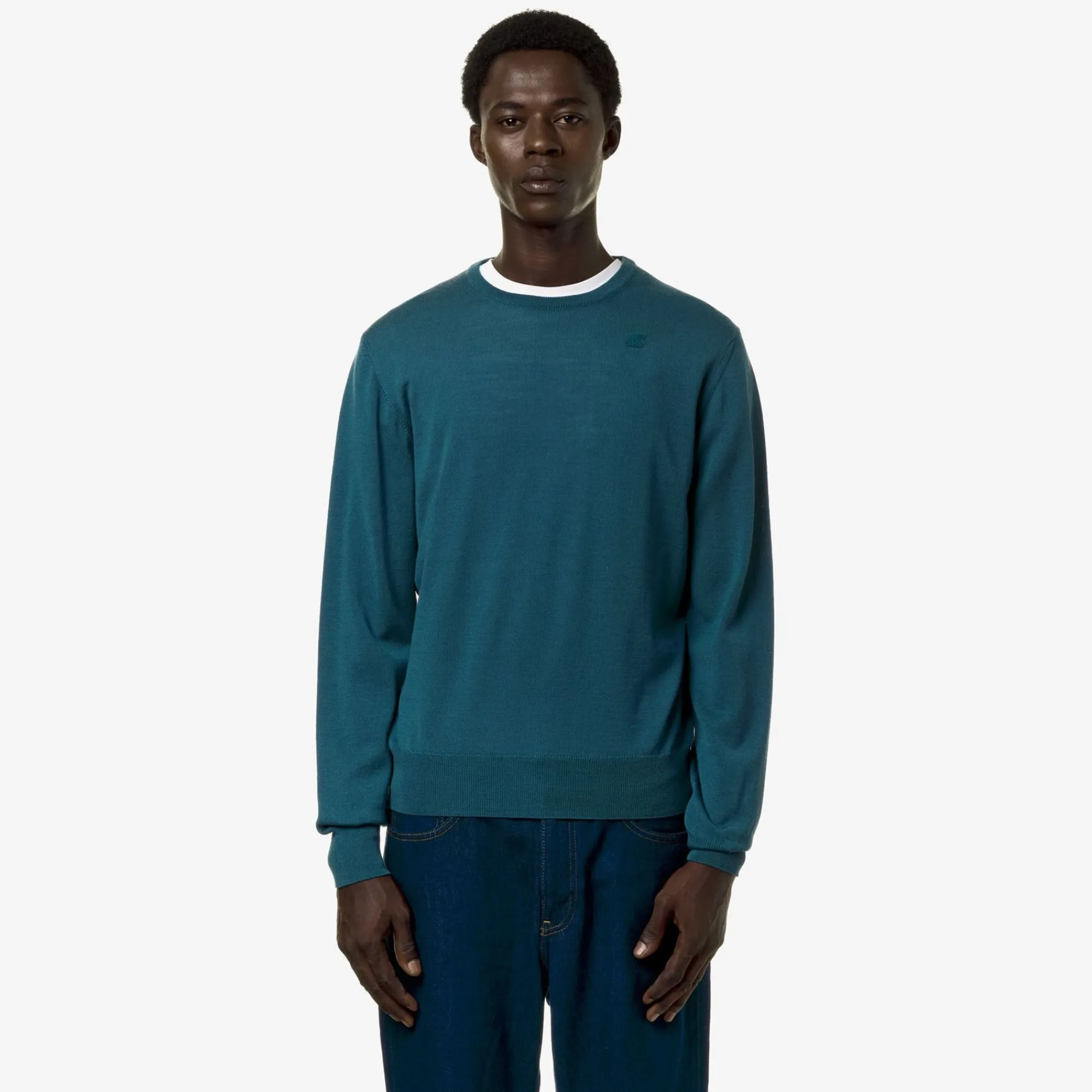 K-WAY Sebastien Merino - Knitwear - Pullover - Man - Green Teal Cheap