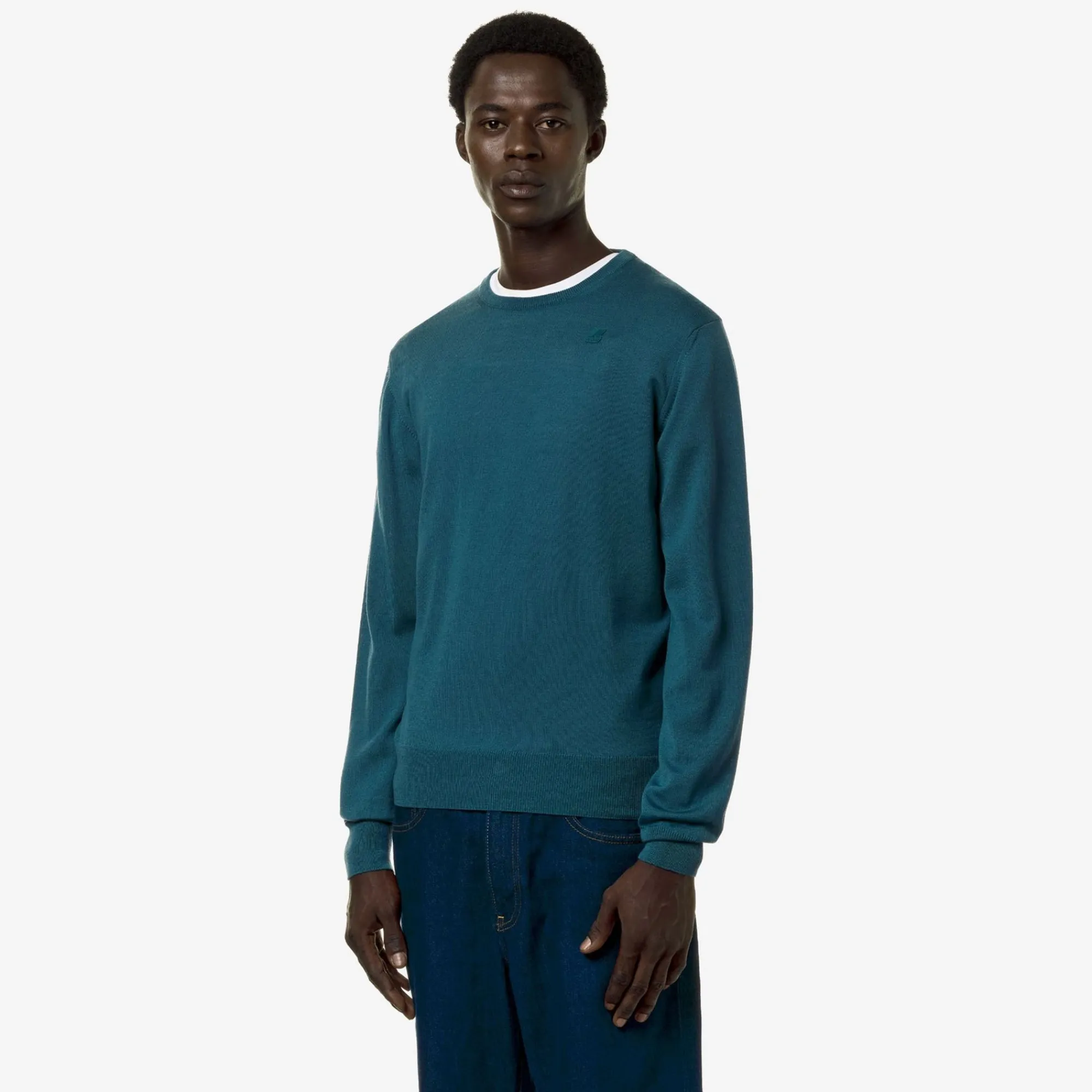 K-WAY Sebastien Merino - Knitwear - Pullover - Man - Green Teal Cheap