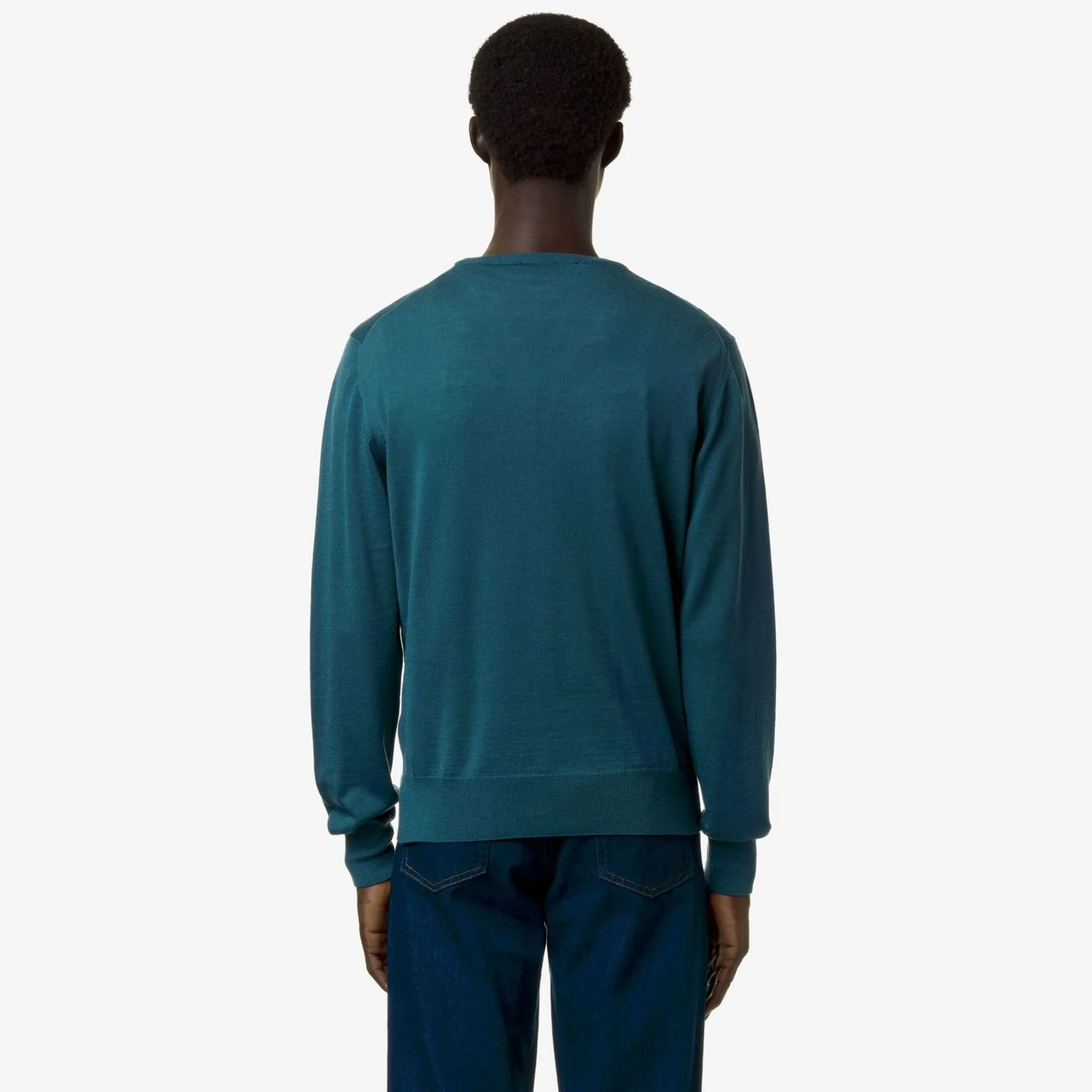 K-WAY Sebastien Merino - Knitwear - Pullover - Man - Green Teal Cheap