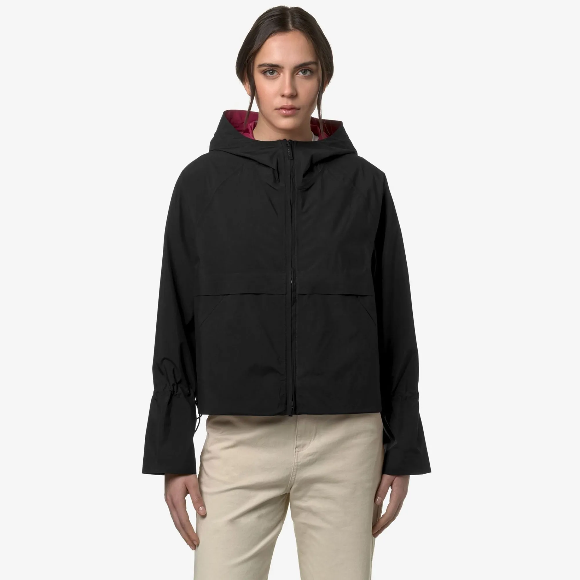 K-WAY Soille Clean Look 3L - Jackets - Short - Woman - Black P-Red Dk Store