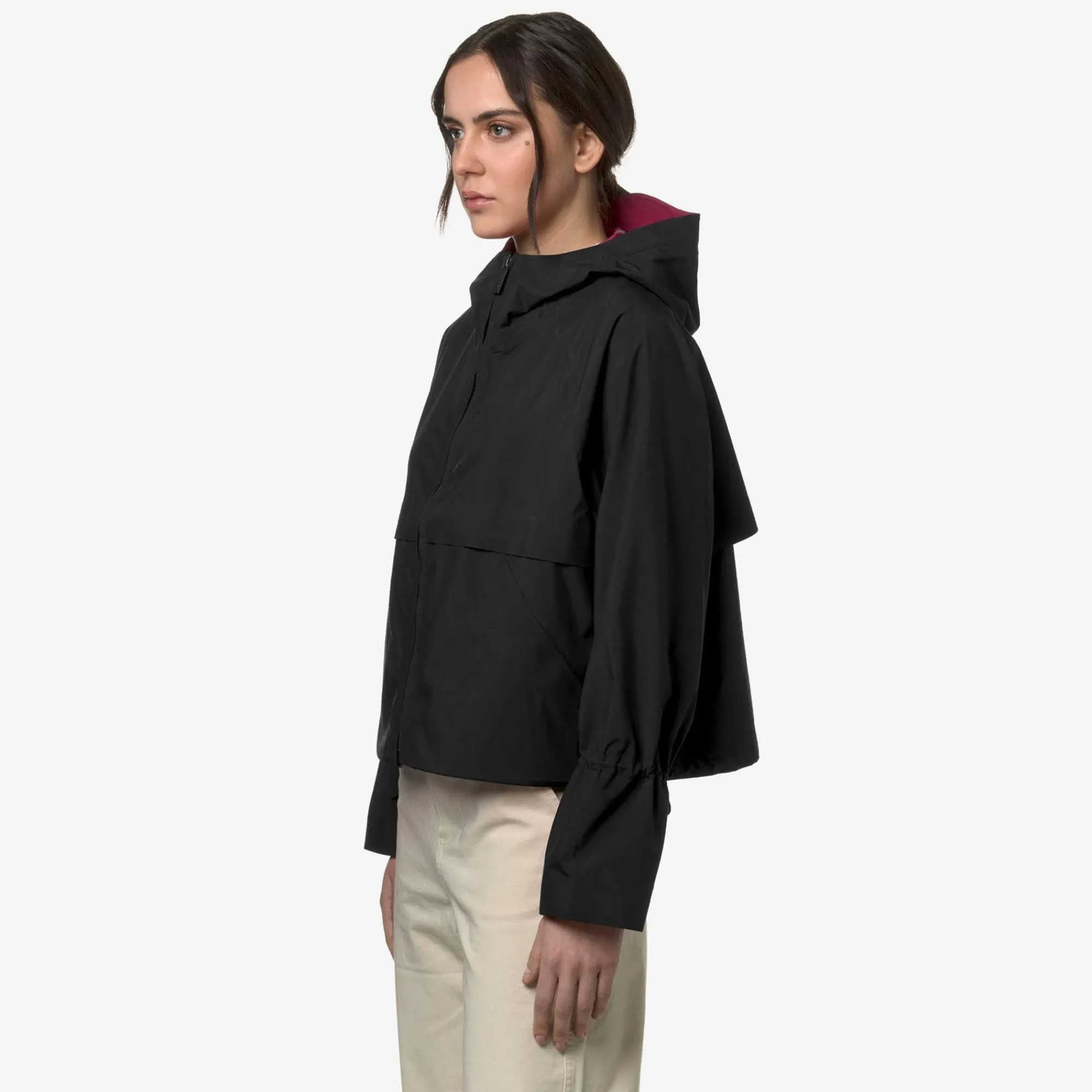 K-WAY Soille Clean Look 3L - Jackets - Short - Woman - Black P-Red Dk Store