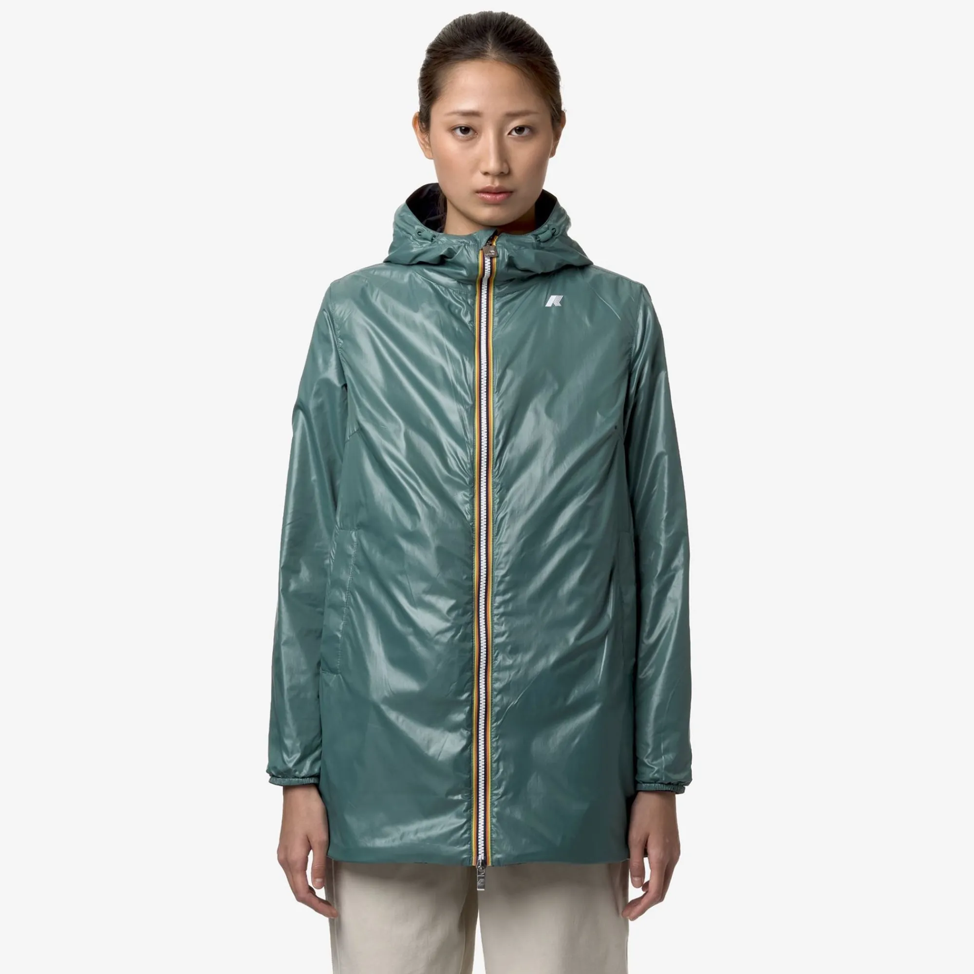 K-WAY Sophie Plus.2 Reversible - Jackets - Mid - Woman - Blue D-Green P Clearance